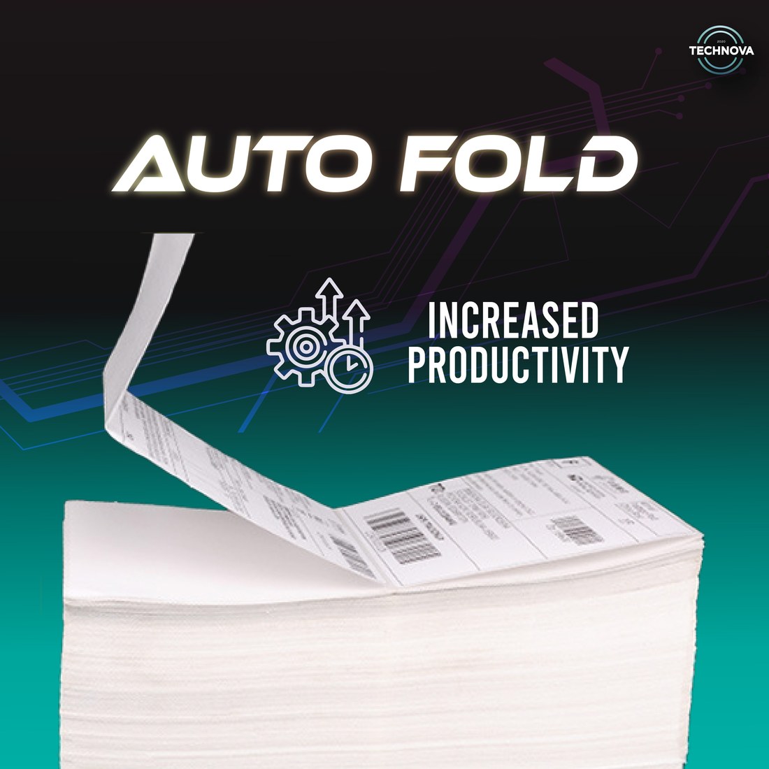 Fold thermal waybill paper auto-fold stacking demonstration