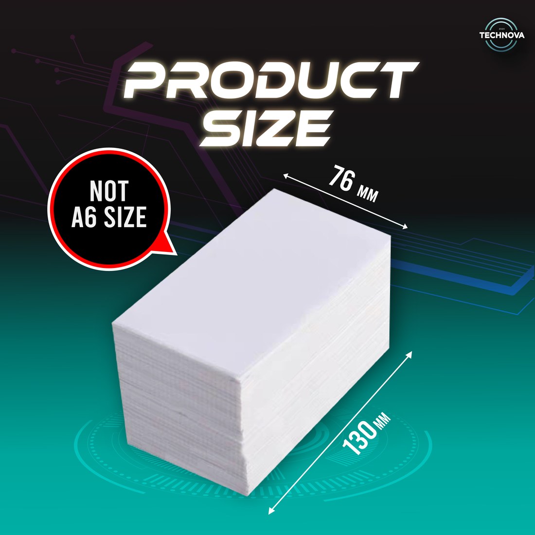 Fold thermal waybill paper product size 76mm by 130mm, not A6 size