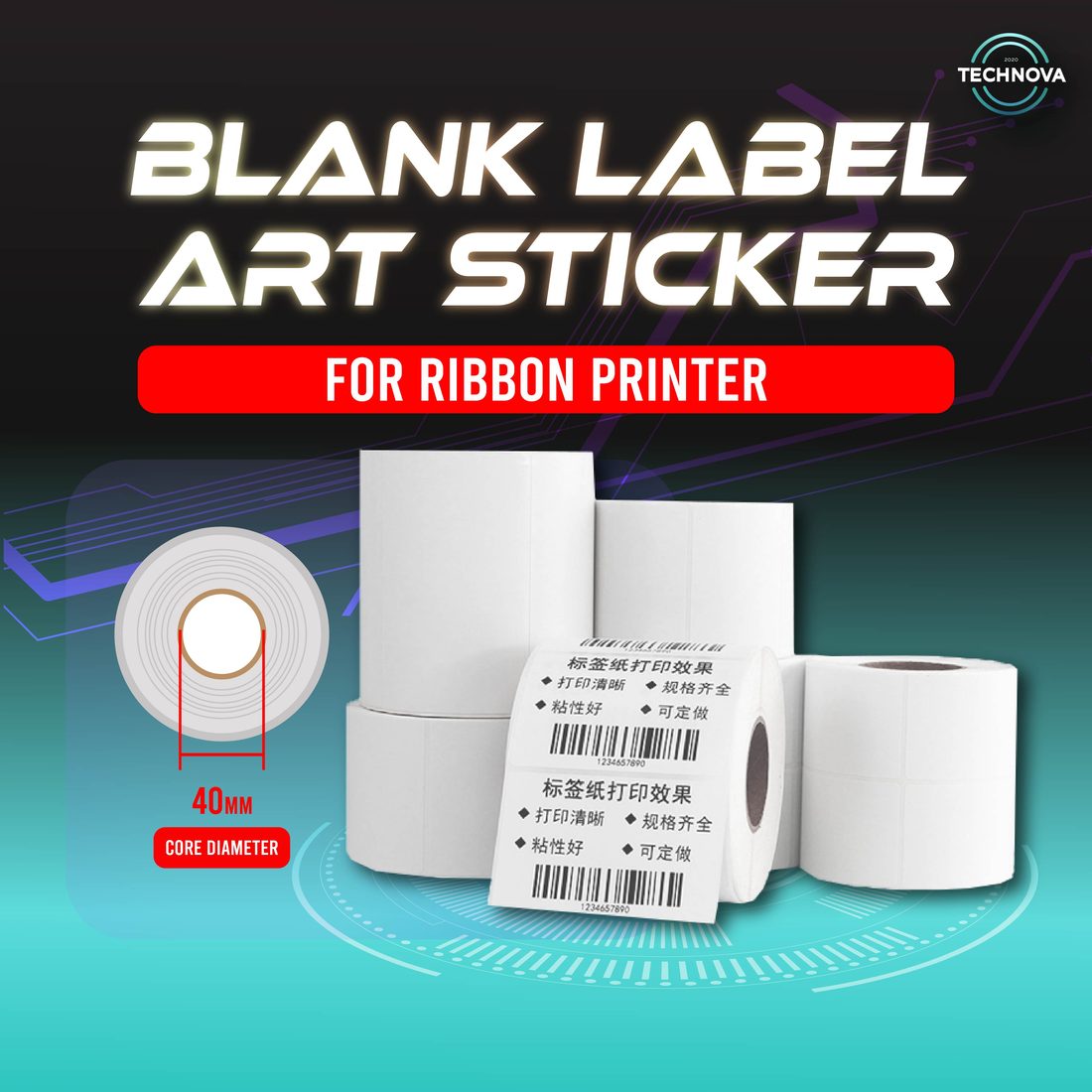 Technova art paper thermal transfer label rolls
