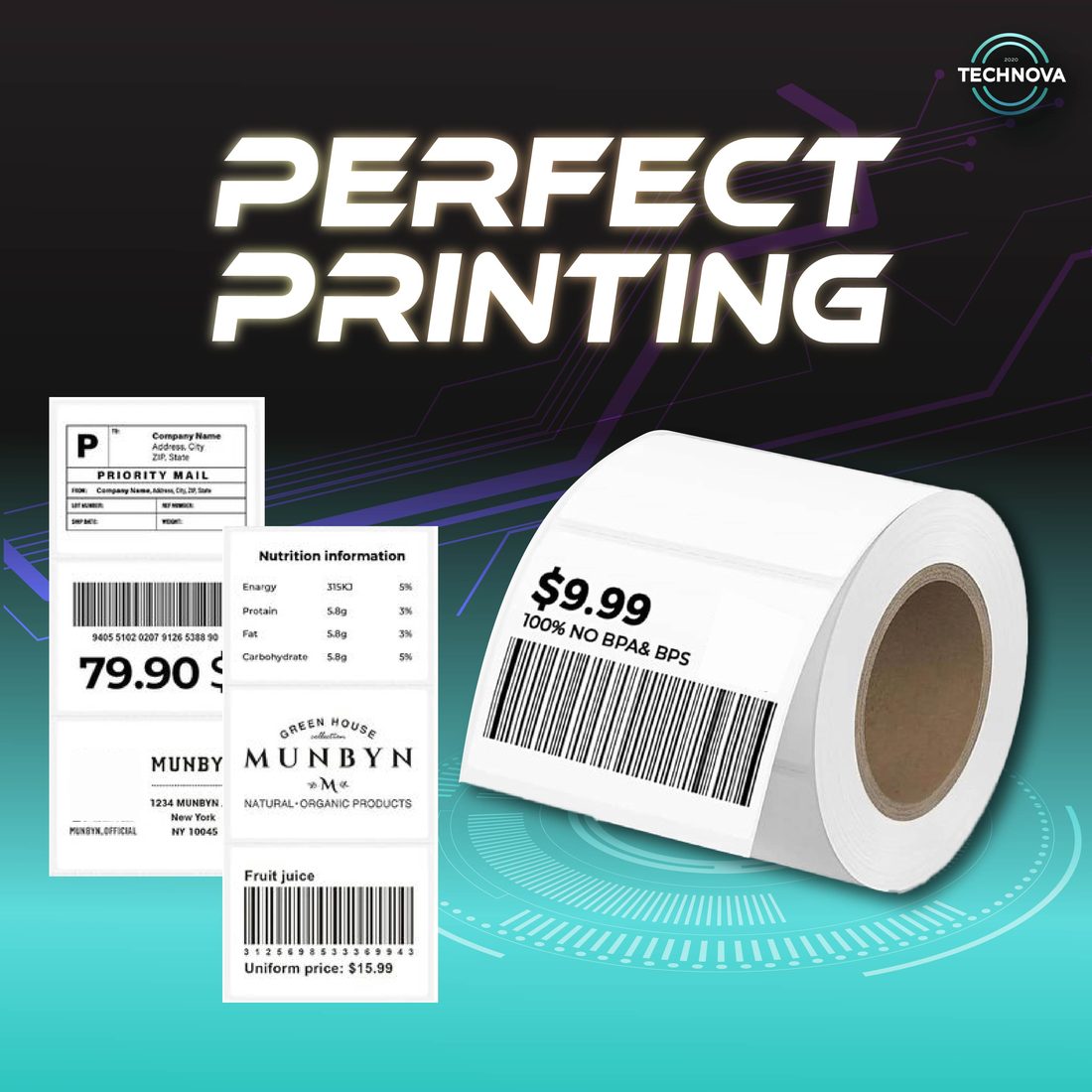 Art paper label roll on core
