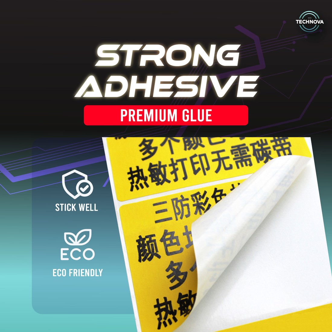 Color thermal sticker strong adhesive peel test