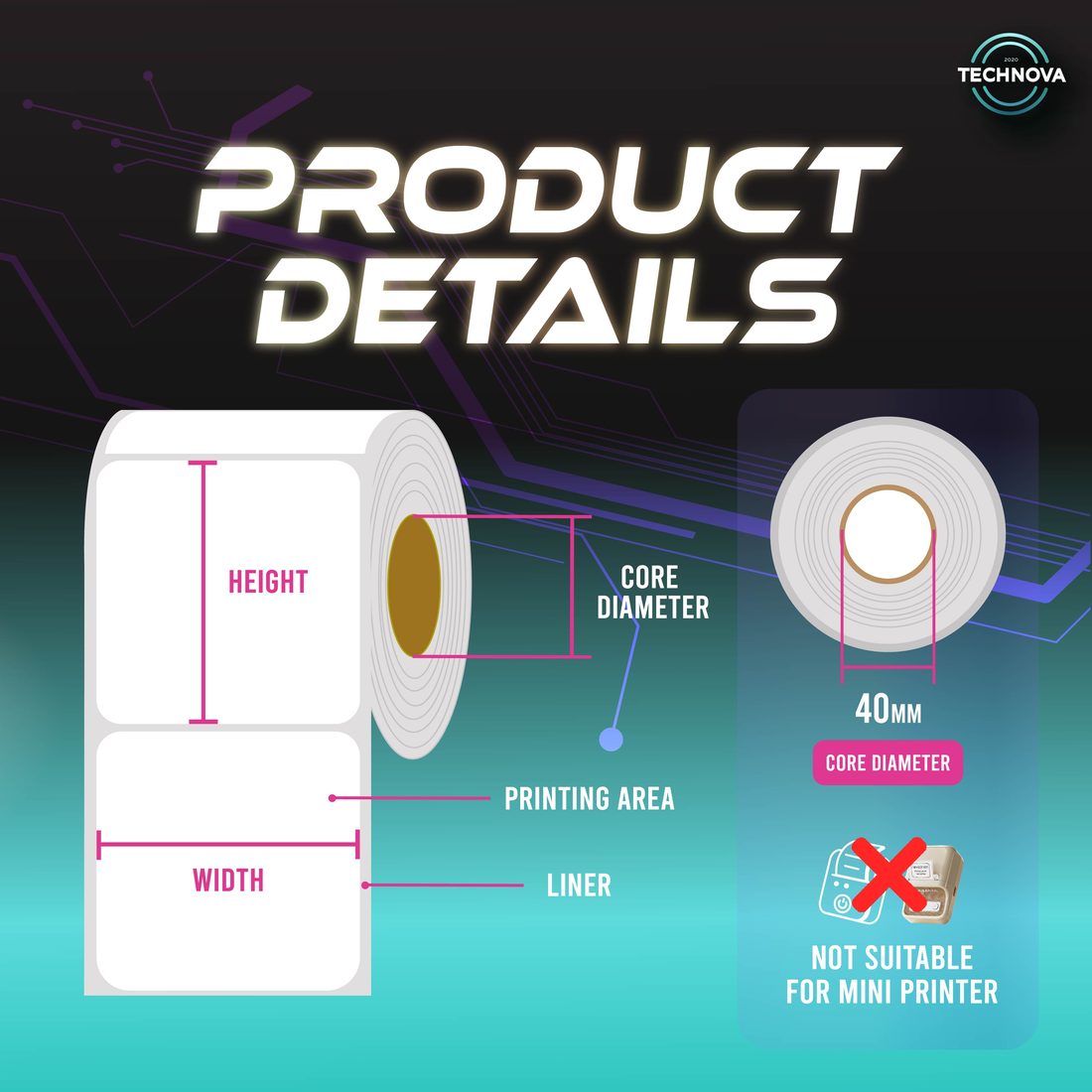 Synthetic label roll close-up