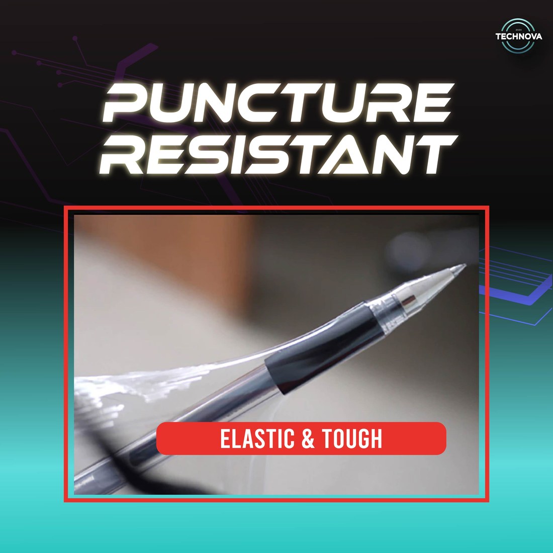 Stretch film puncture resistant test, elastic and tough