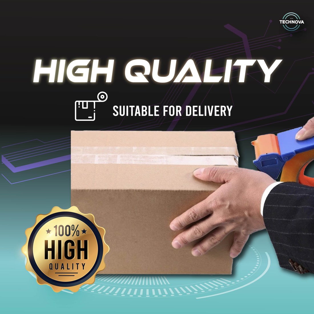 Technova OPP tape sealing a delivery carton, high quality suitable for delivery