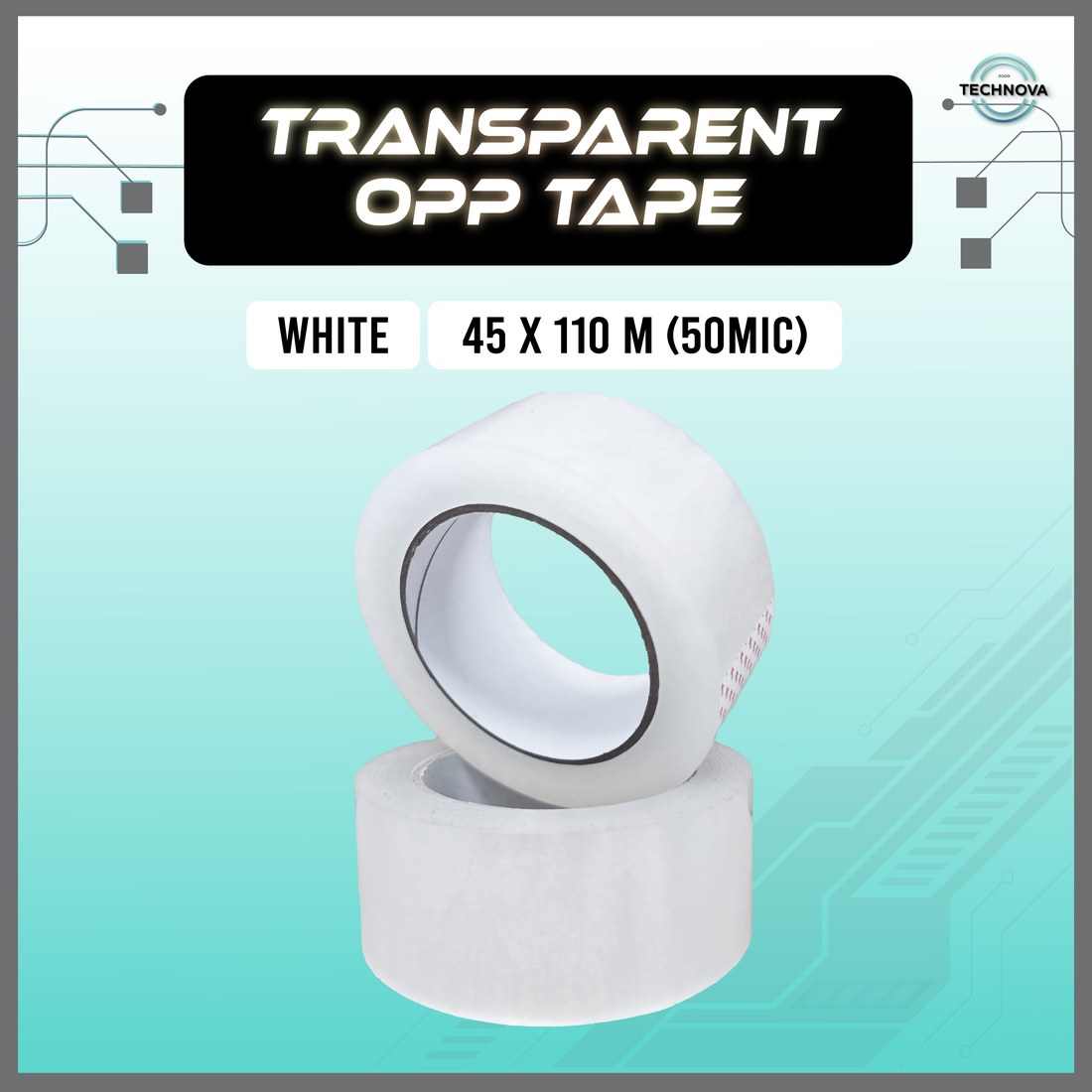 Technova white OPP packing tape roll
