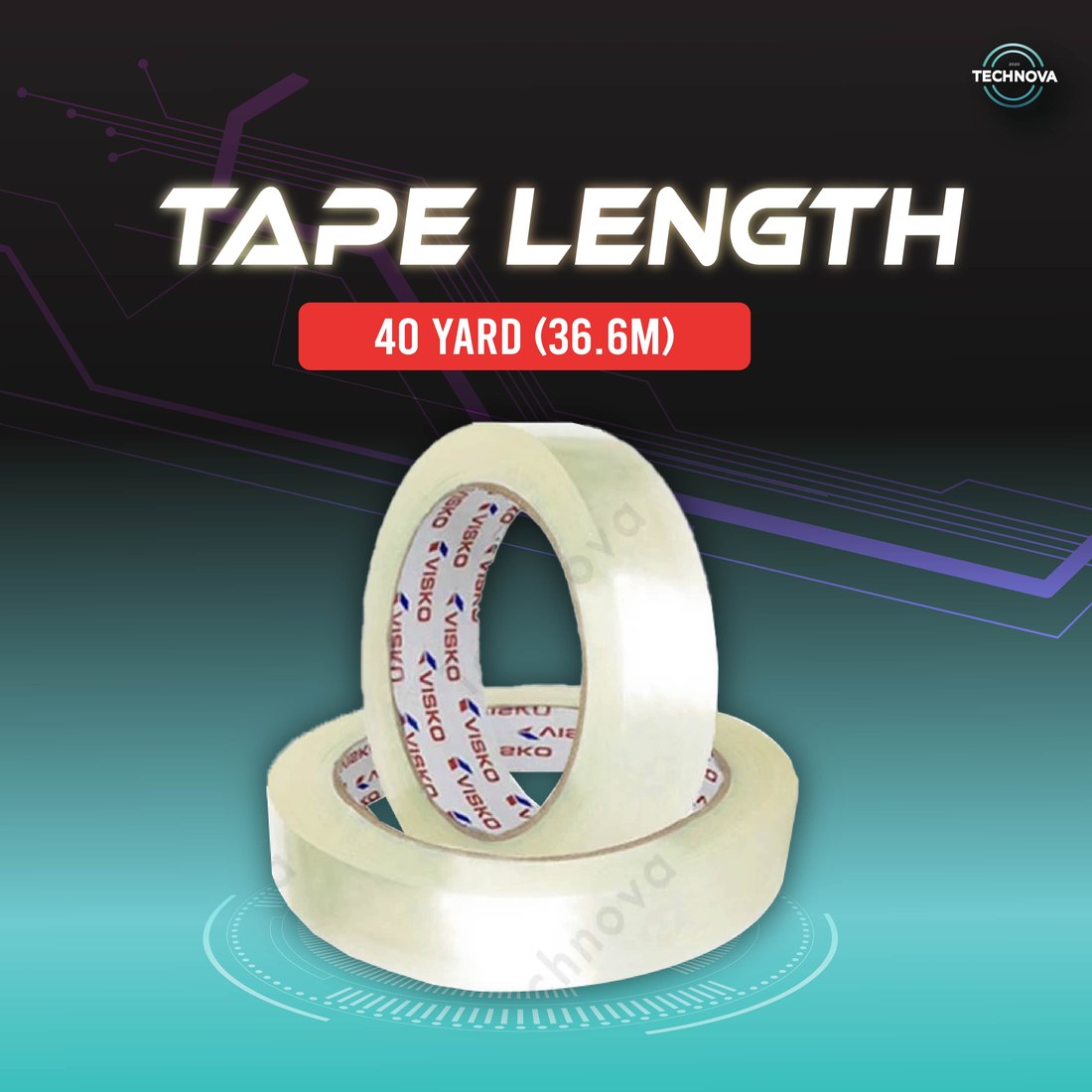 Visko stationery tape length, 40 yard / 36.6 metre roll