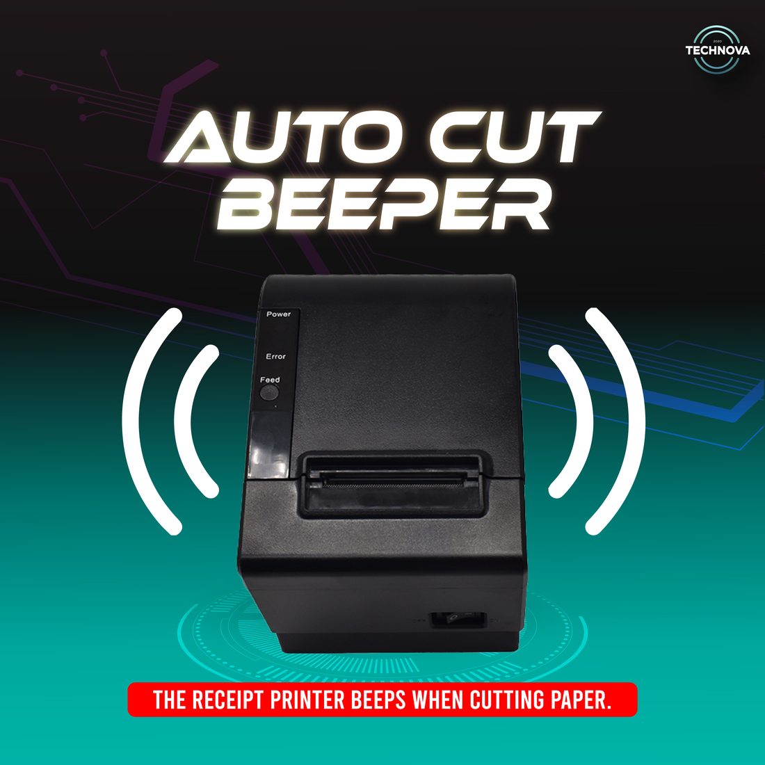 KP58DC thermal receipt printer side view