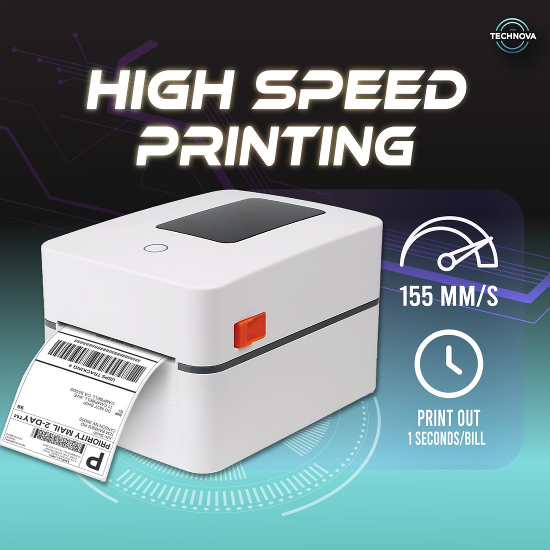 M4201 printer printing a waybill label