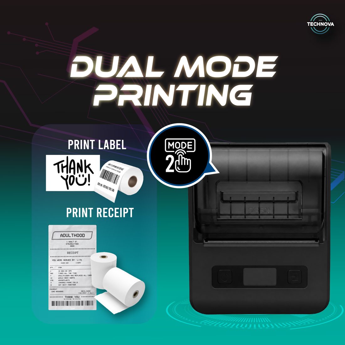 M860 portable thermal printer in use