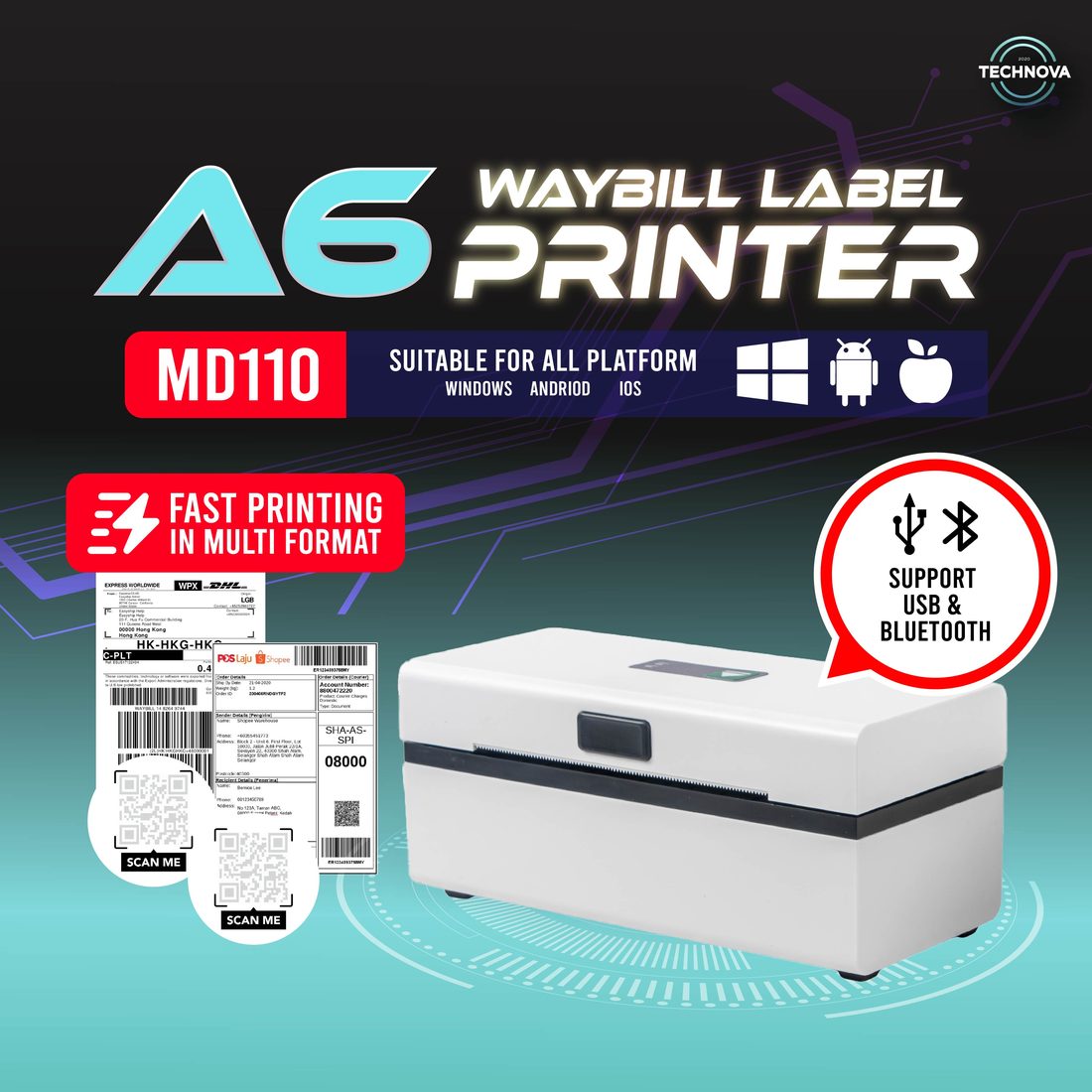 Technova MD110 thermal label printer