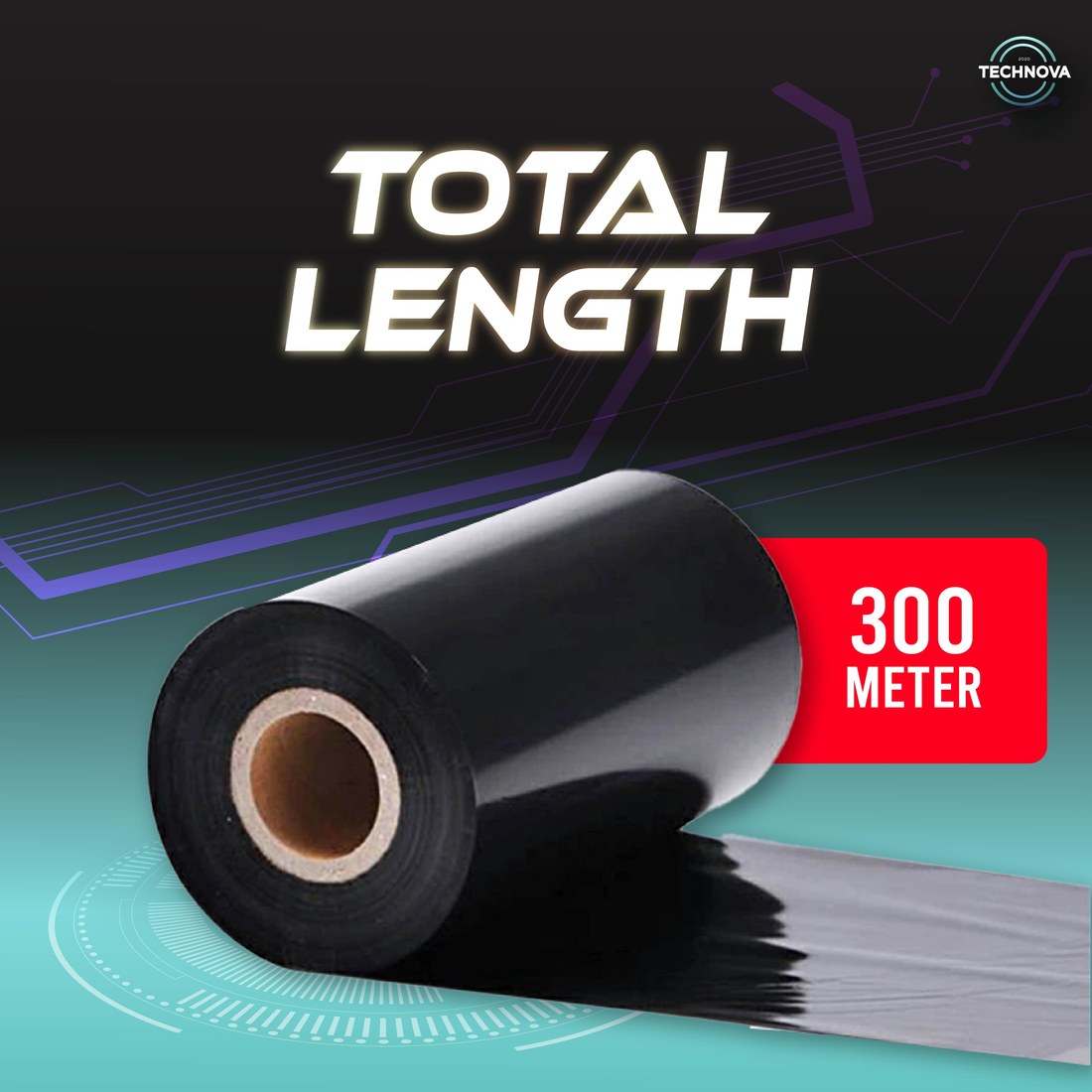 Thermal transfer ribbon roll, total length 300 meters