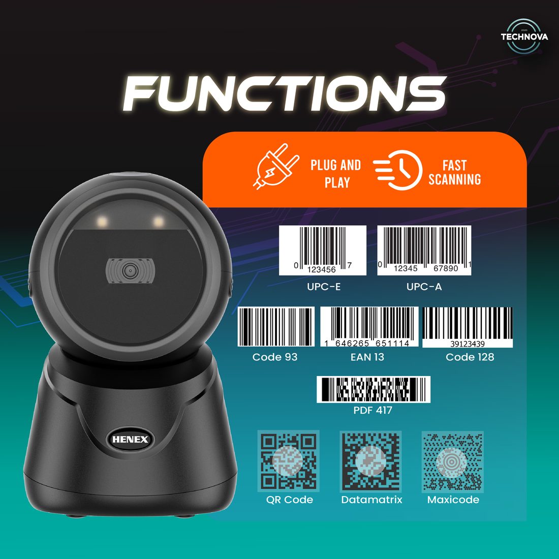 HENEX HC-6052 barcode scanner