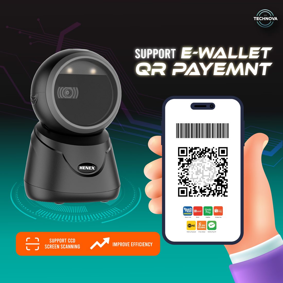 HENEX HC-6052 barcode scanner