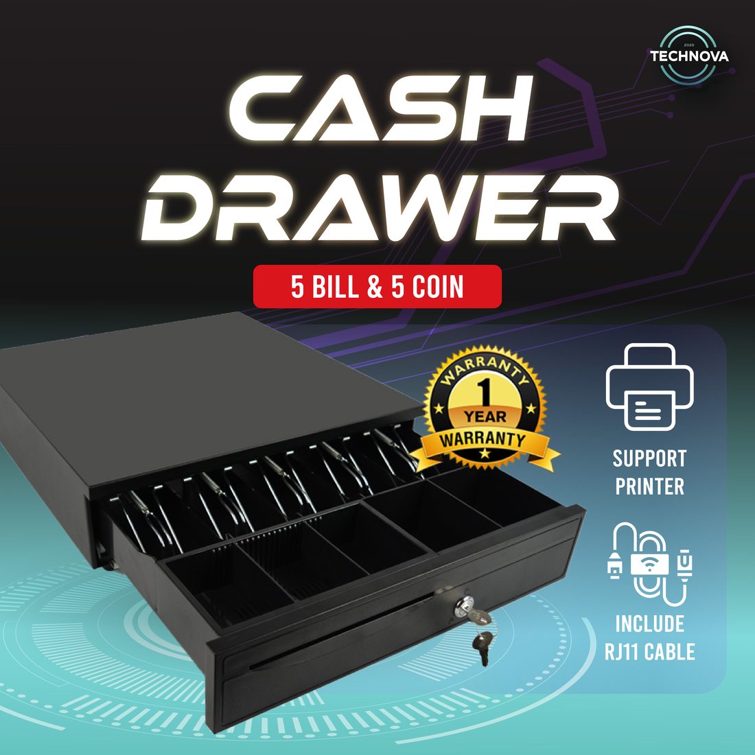 Technova cash box POS cash drawer