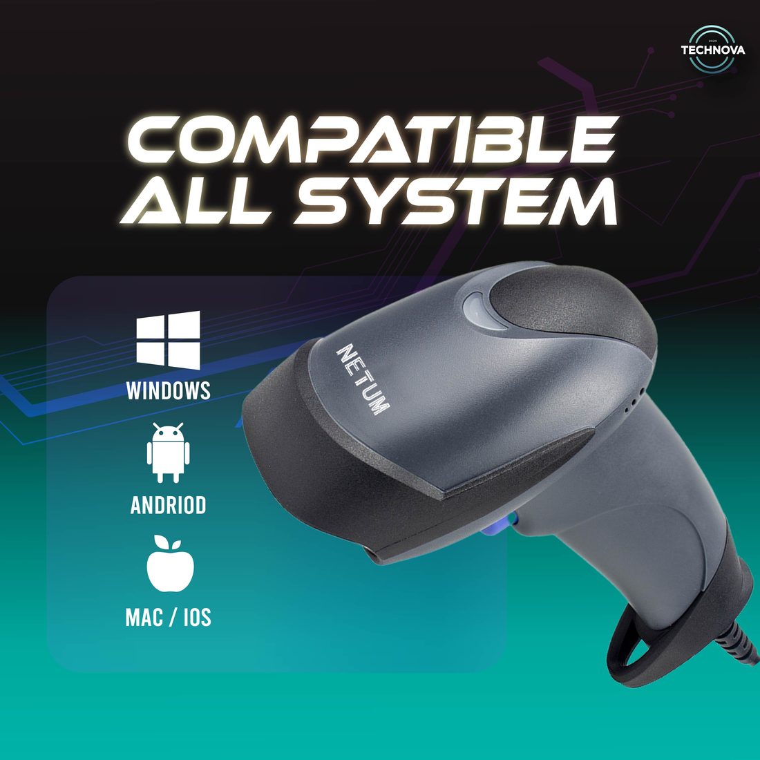 NETUM M Series scanner compatible with Windows, Android and Mac/iOS